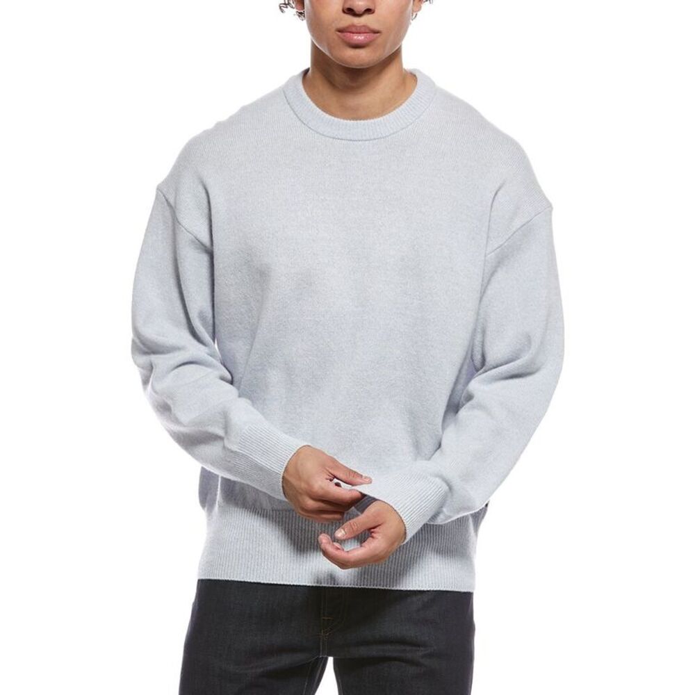 Hugo Boss Mens  Wool Hercole Crewneck Sweater, Blue